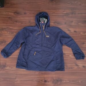 Women's 2X L.L. Bean Navy Blue Insulated Anorak Jacket With Hood.